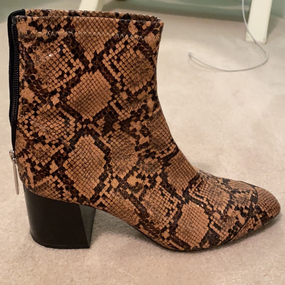 Zara snakeskin booties